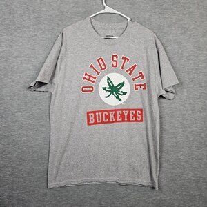 OHIO STATE Buckeyes Unisex Adult Gray Short Sleeve Tee Size L New